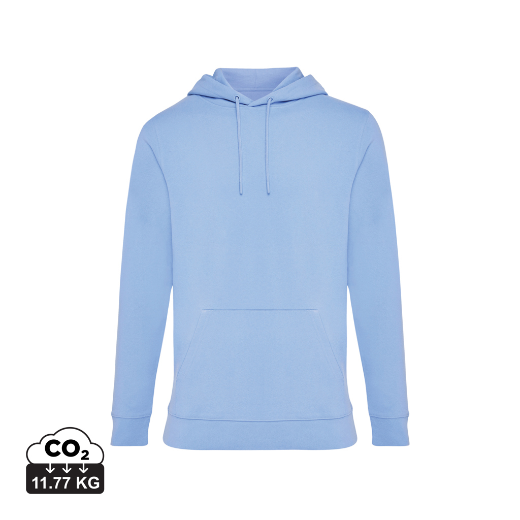 Sweat capuche unisexe publicitaire coton recyclé 340g Iqoniq Jasper Sky Blue